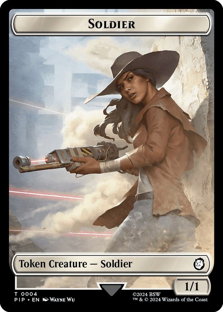 Soldier (0004) // Treasure (0019) Double-Sided Token, Universes Beyond: Fallout 4 // 19
