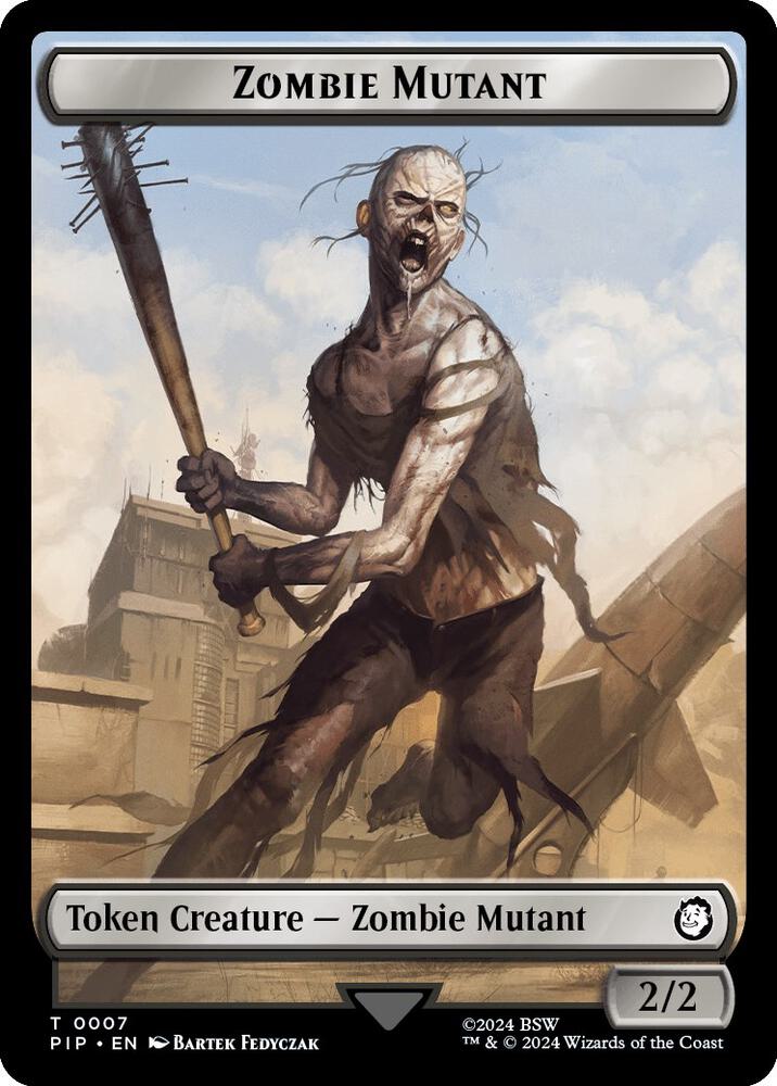 Zombie Mutant // Clue Double-Sided Token, Universes Beyond: Fallout 7 // 11