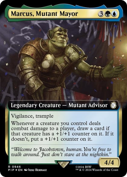 Marcus, Mutant Mayor (Extended Art) (Surge Foil), Universes Beyond: Fallout 946