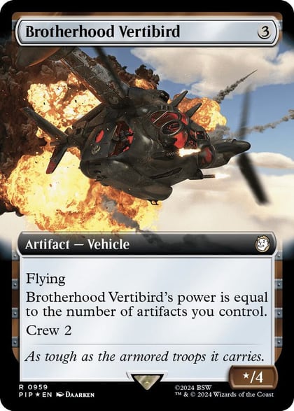 Brotherhood Vertibird (Extended Art) (Surge Foil), Universes Beyond: Fallout 959