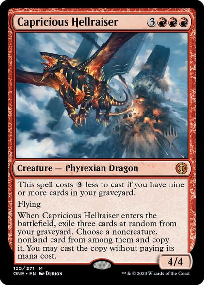 Capricious Hellraiser, Promo Pack: Phyrexia: All Will Be One 125