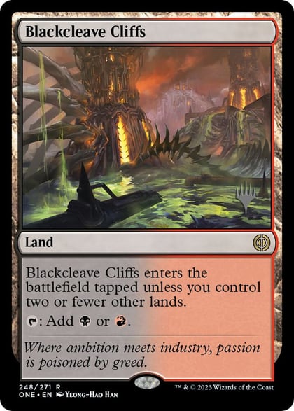 Blackcleave Cliffs, Promo Pack: Phyrexia: All Will Be One 248