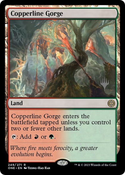 Copperline Gorge, Promo Pack: Phyrexia: All Will Be One 249