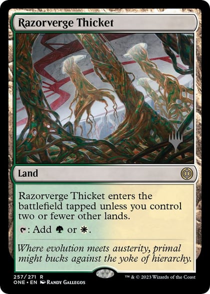 Razorverge Thicket, Promo Pack: Phyrexia: All Will Be One 257
