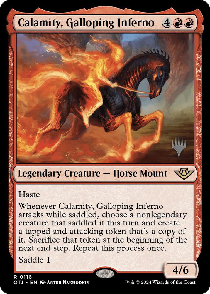 Calamity, Galloping Inferno, Promo Pack: Outlaws of Thunder Junction 116