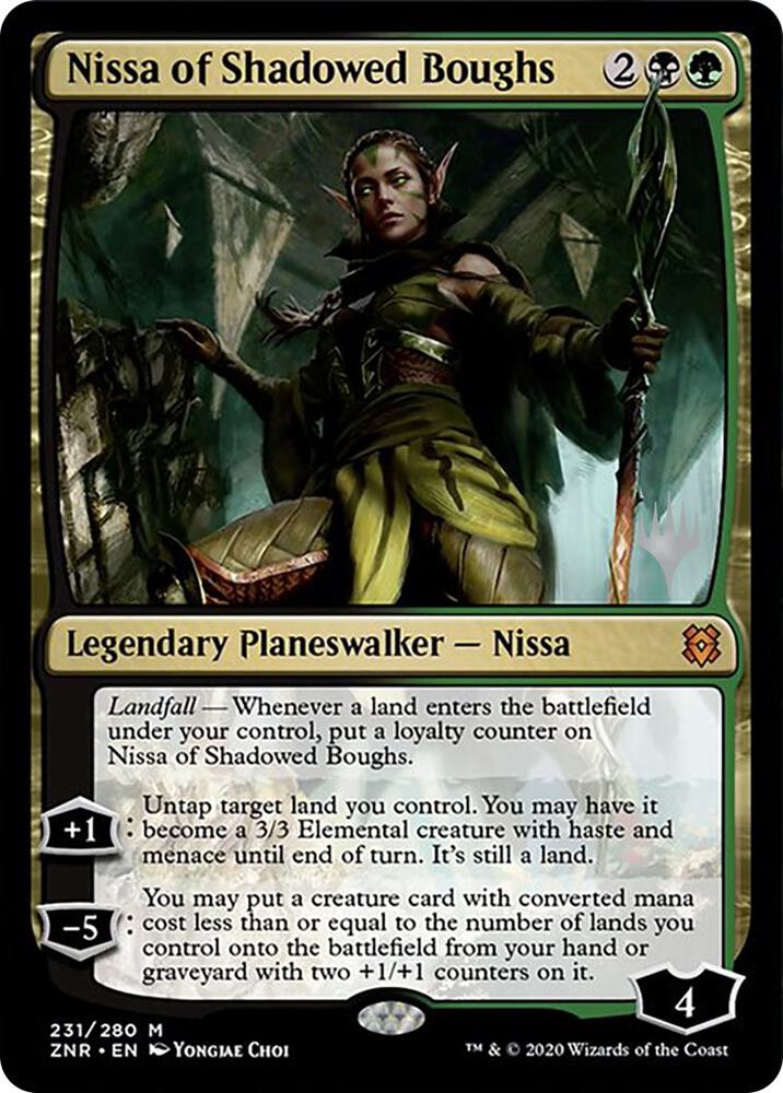 Nissa of Shadowed Boughs, Promo Pack: Zendikar Rising 231