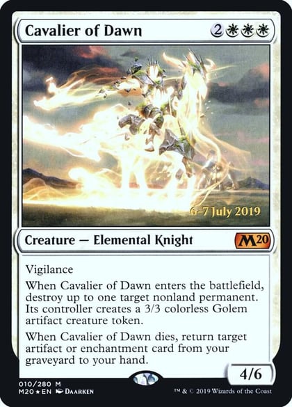 Cavalier of Dawn, Prerelease Cards 10