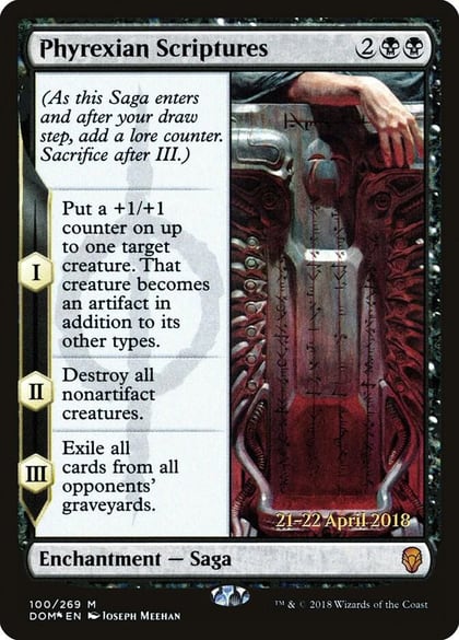 Phyrexian Scriptures, Prerelease Cards 100