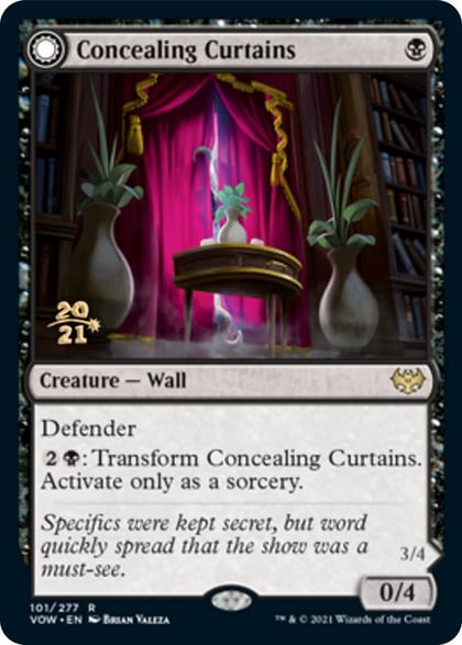 Concealing Curtains, Prerelease Cards 101