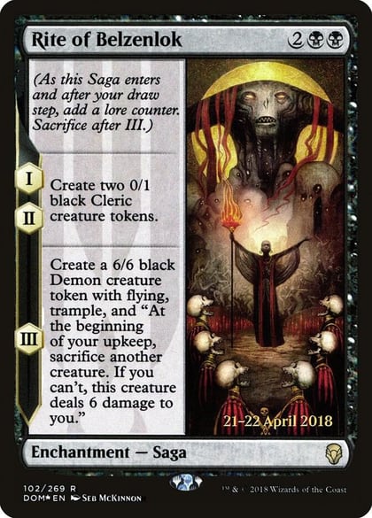 Rite of Belzenlok, Prerelease Cards 102
