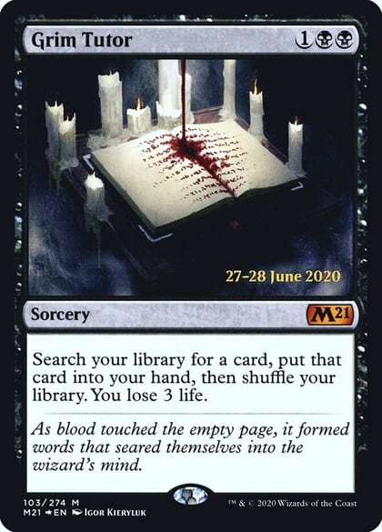 Grim Tutor, Prerelease Cards 103
