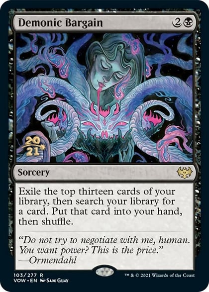 Demonic Bargain, Prerelease Cards 103