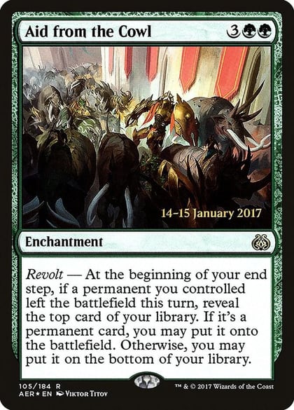 Aid from the Cowl, Prerelease Cards 105