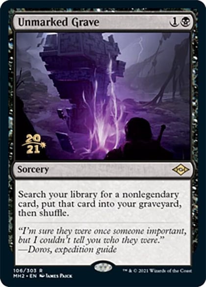 Unmarked Grave, Prerelease Cards 106