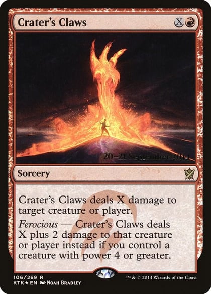 Crater's Claws, Prerelease Cards 106