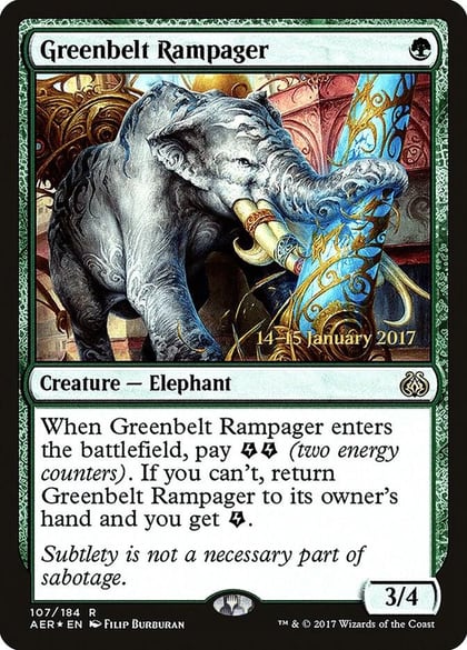 Greenbelt Rampager, Prerelease Cards 107