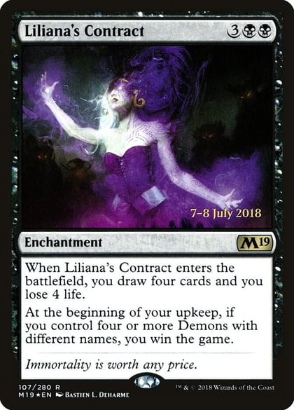 Liliana's Contract, Prerelease Cards 107
