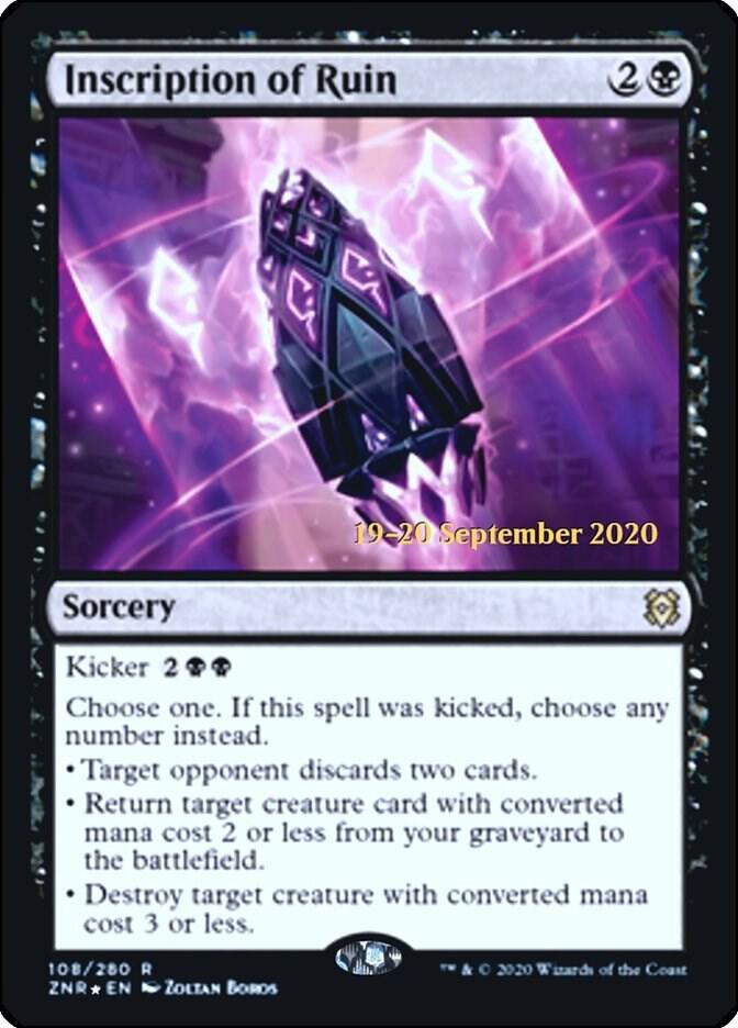 Inscription of Ruin, Prerelease Cards 108