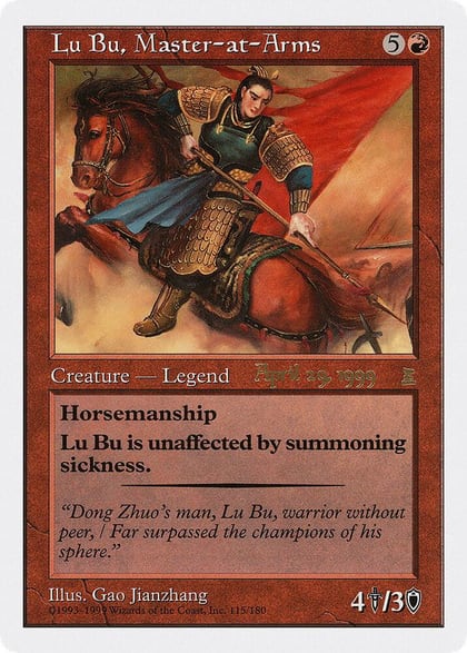 Lu Bu, Master-at-Arms (Japan 4/29/99), Prerelease Cards 115