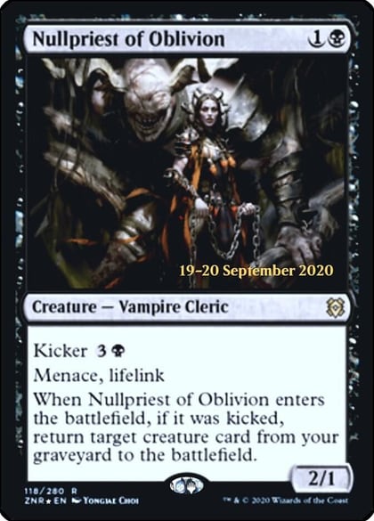 Nullpriest of Oblivion, Prerelease Cards 118