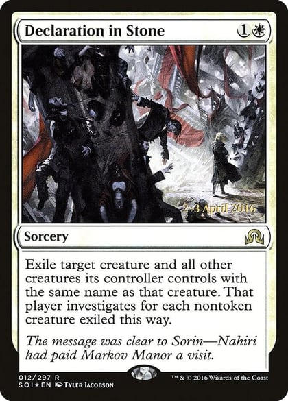 Declaration in Stone, Prerelease Cards 12