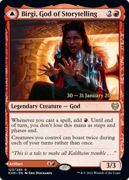 Birgi, God of Storytelling, Prerelease Cards 123
