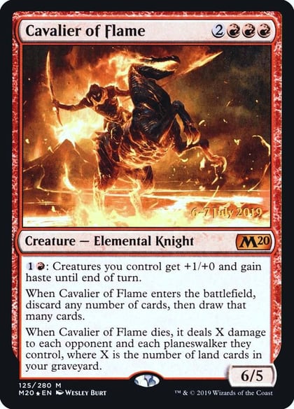 Cavalier of Flame, Prerelease Cards 125