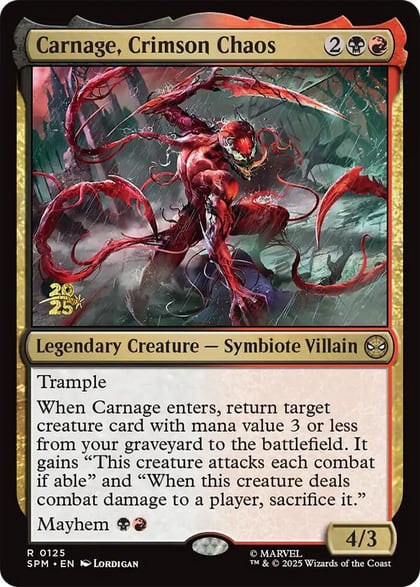 Carnage, Crimson Chaos, Prerelease Cards 125