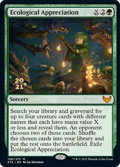 Ecological Appreciation, Prerelease Cards 128
