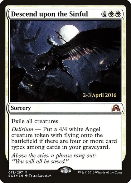 Descend upon the Sinful, Prerelease Cards 13