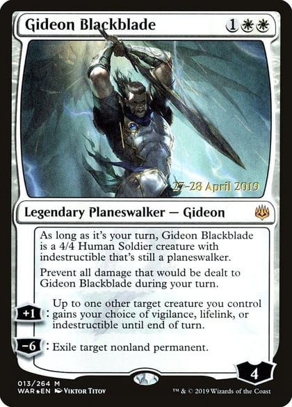 Gideon Blackblade, Prerelease Cards 13