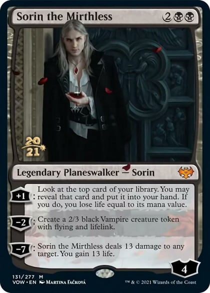 Sorin the Mirthless, Prerelease Cards 131
