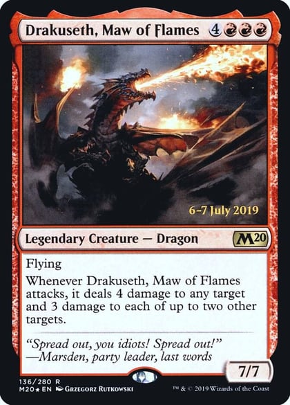 Drakuseth, Maw of Flames (M20), Prerelease Cards 136