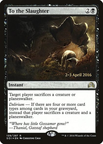 To the Slaughter, Prerelease Cards 139