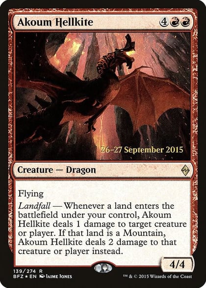 Akoum Hellkite, Prerelease Cards 139