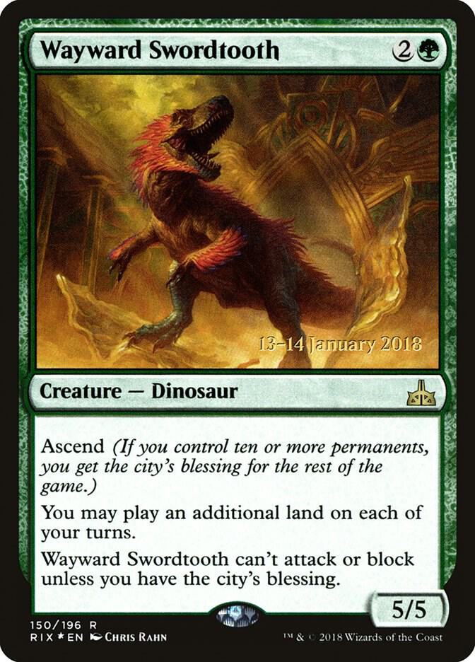 Wayward Swordtooth, Prerelease Cards 150