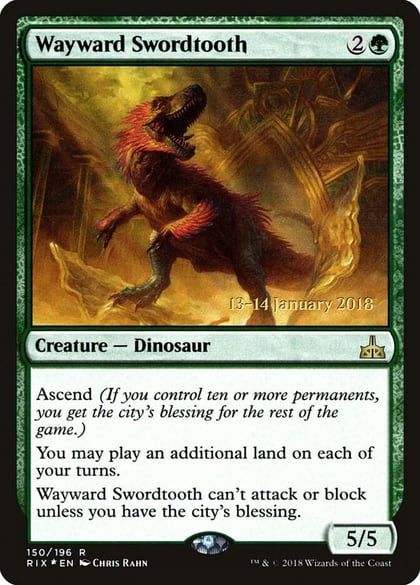 Wayward Swordtooth, Prerelease Cards 150