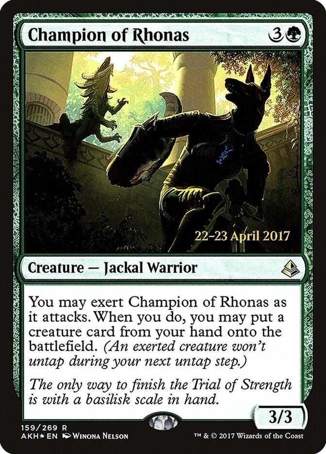 Champion of Rhonas, Prerelease Cards 159