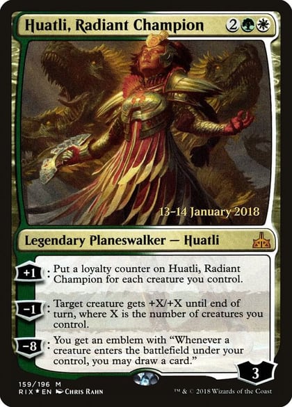 Huatli, Radiant Champion, Prerelease Cards 159