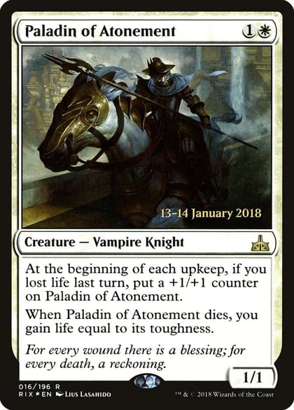 Paladin of Atonement, Prerelease Cards 16
