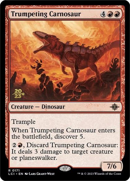 Trumpeting Carnosaur, Prerelease Cards 171