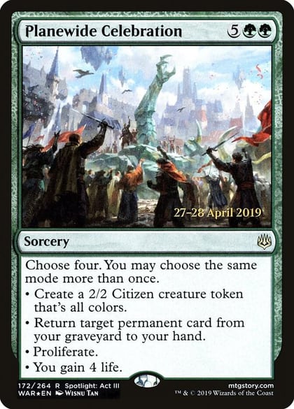 Planewide Celebration, Prerelease Cards 172