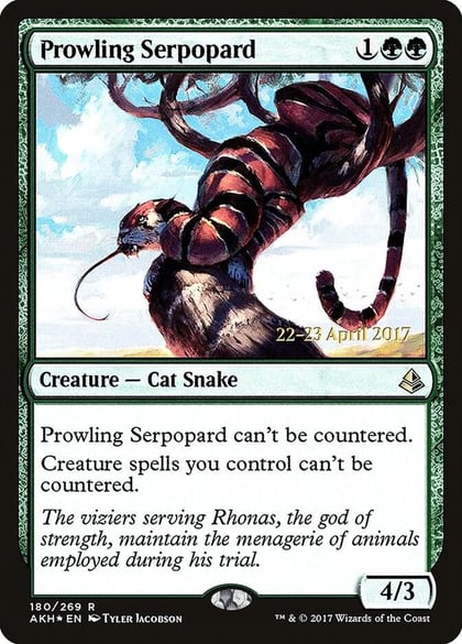 Prowling Serpopard, Prerelease Cards 180