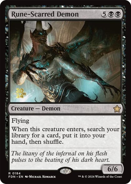 Rune-Scarred Demon, Prerelease Cards 184
