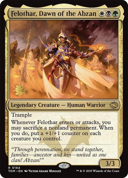 Felothar, Dawn of the Abzan, Prerelease Cards 184