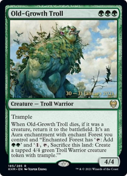 Old-Growth Troll, Prerelease Cards 185