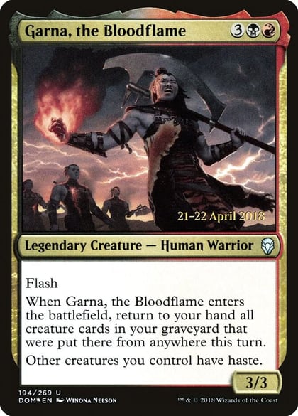 Garna, the Bloodflame, Prerelease Cards 194