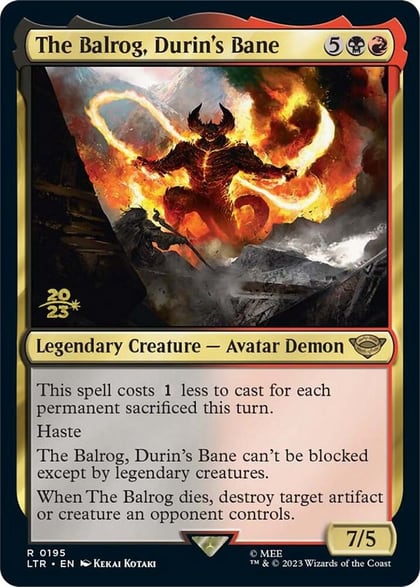 The Balrog, Durin's Bane, Prerelease Cards 195