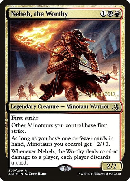Neheb, the Worthy, Prerelease Cards 203