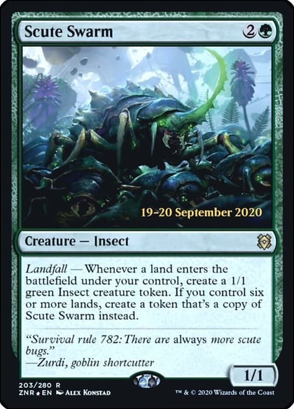 Scute Swarm, Prerelease Cards 203